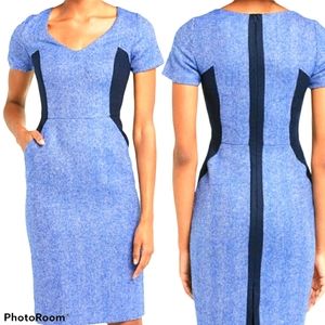 Boden Blue and Black Midi Dress